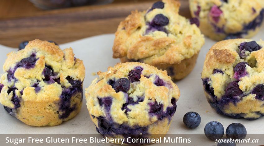 Blueberry Cornmeal Muffins - Sugar & Gluten Free