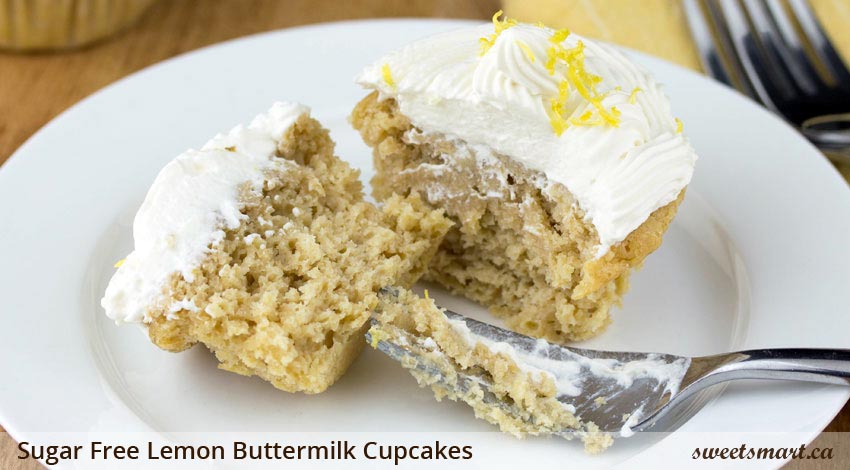 Low Sugar Lemon Buttermilk Cupcakes