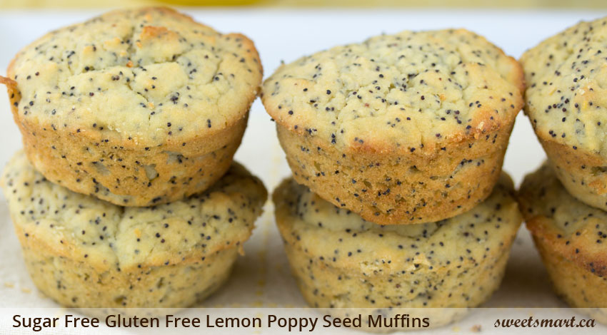 Sugar Free Gluten Free Lemon Poppy Seed Muffins