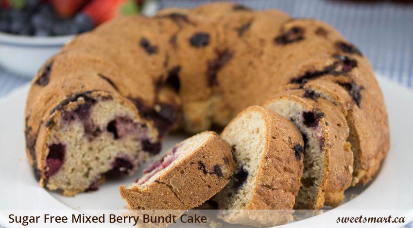 Low Sugar Mixed Berry Bundt Cake