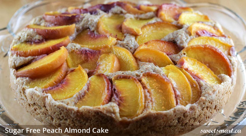 Low Sugar Peach Almond Cake