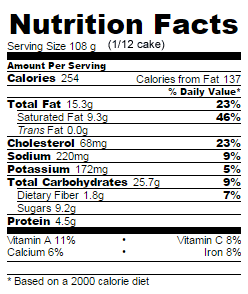 Low Sugar apple cream cheese coffee cake nutrition