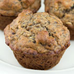 Low Sugar Banana Walnut Muffins