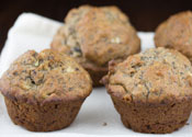 Low Sugar Banana Walnut Muffins